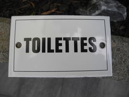 ÄLTERES TOILETTE EMAILSCHILD