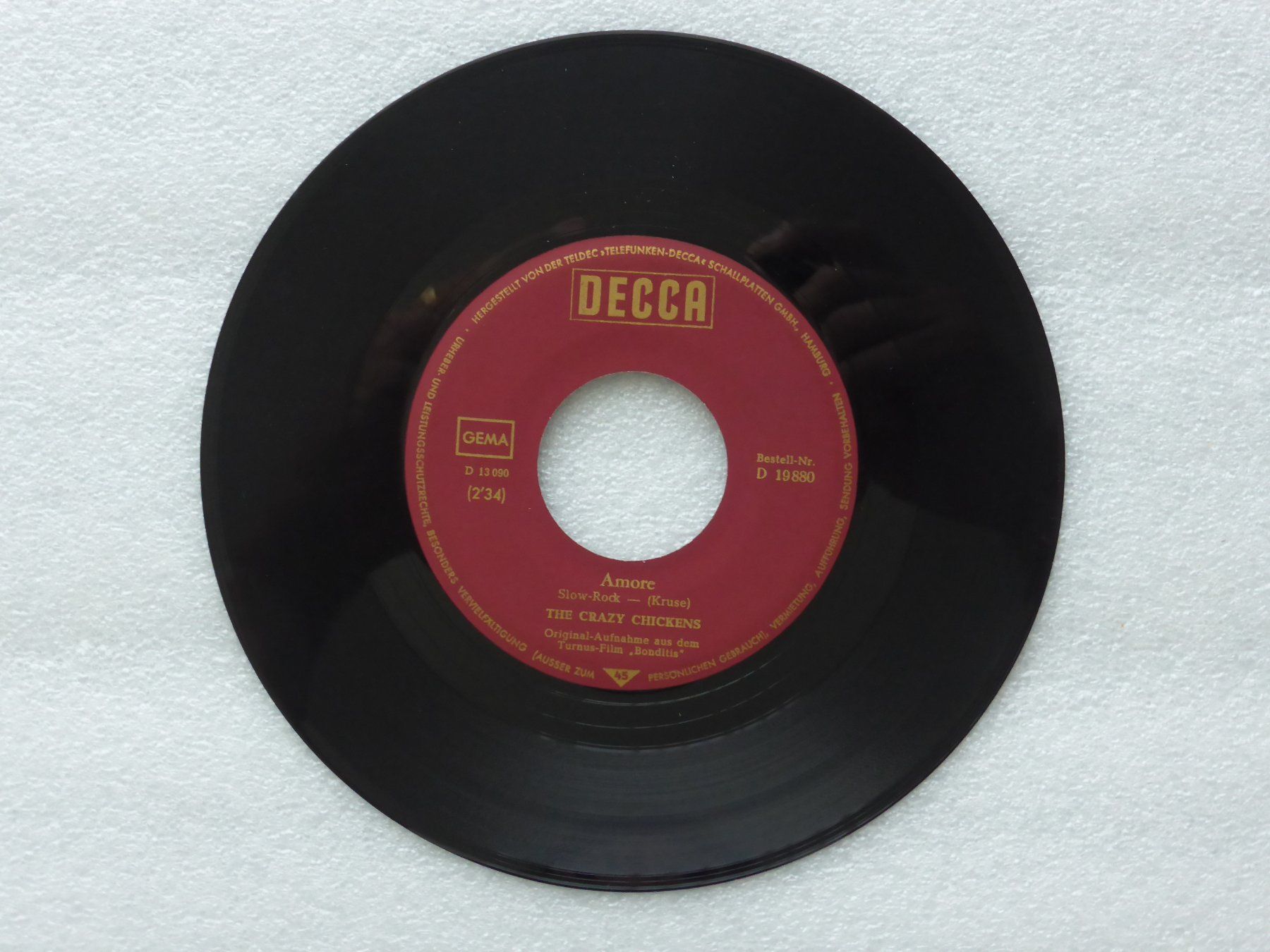 Dischi in vinile: Vinyl Single  THE CRAZY CHICKENS – Usato da Küssnacht am Rigi venduto da Mondkinder 2