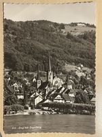 Ansichtskarte von Zug mit Zugerberg von 1958 mit Briefmarke