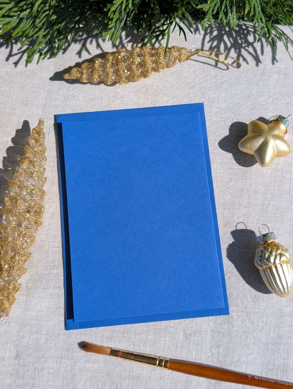 Cartoline: 2er Set Weihnachtskarten Handbemalt Tannenbaum Blau Silber – Nuovo e nell'imballaggio originale da Winterthur venduto da LaVieColor 8