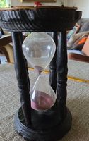 Decorative hourglass vintage wood and glass antique style