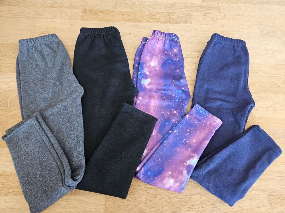 Kiench Mädchen Thermo Leggings Gefüttert Dick Hosen 2er-Pack Radzähne Punkte EU Größe 110/4-5 Jahre Etikett 110