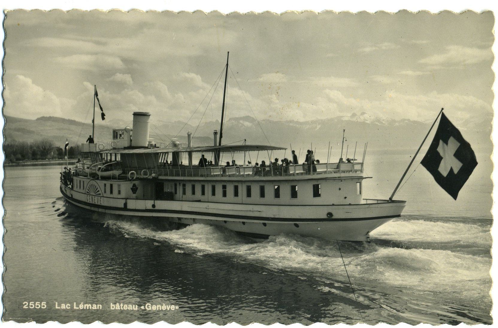 Cartoline postali: Lac Léman Bateau Genève. Vers 1950 – Usato da Versoix venduto da HELVETICA_1