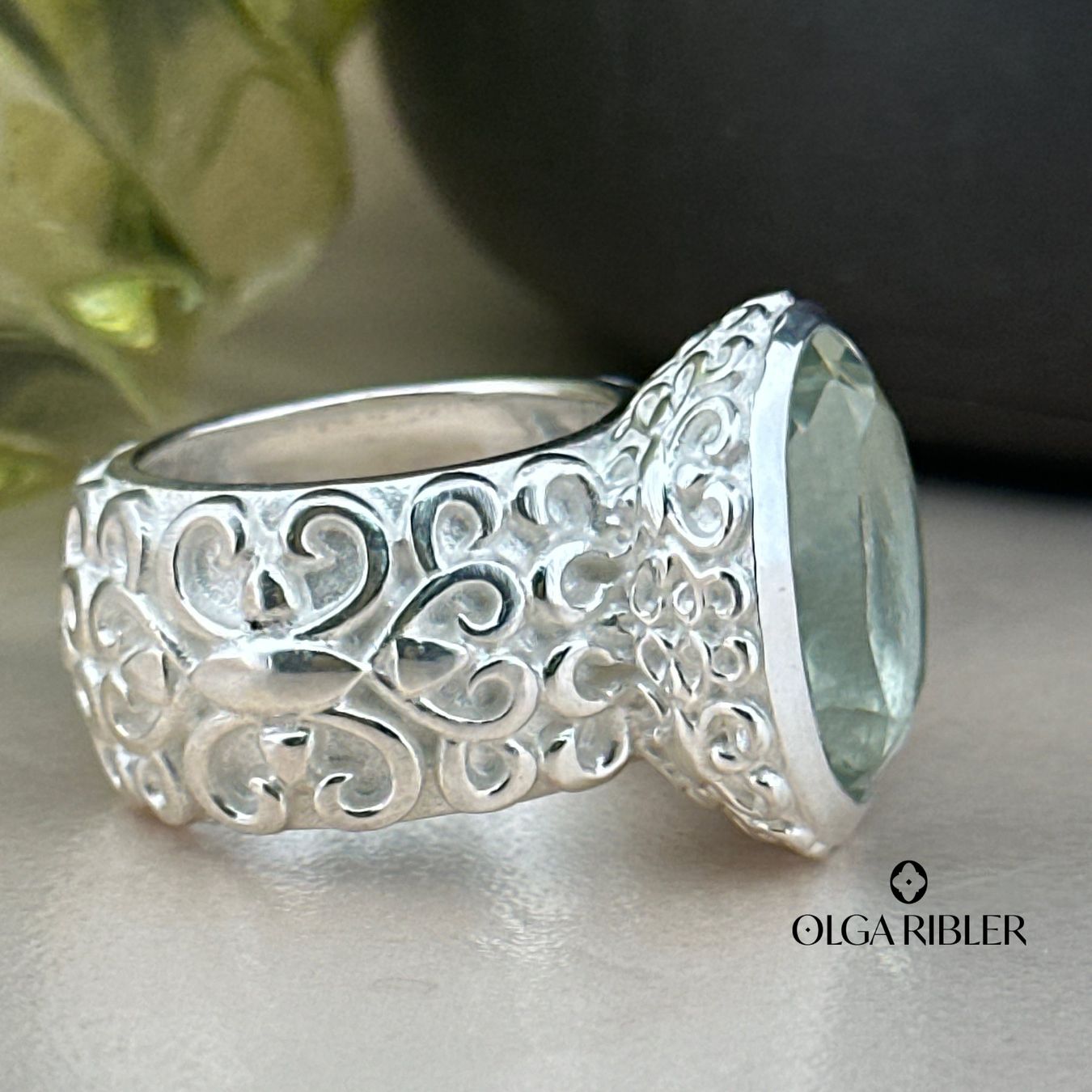 Olga Ribler Anelli: Sterling Silber Ring 925 mit Prasiolith Grösse 57 – Nuovo (secondo la descrizione) da Luzern venduto da byolgaribleroutlet 4