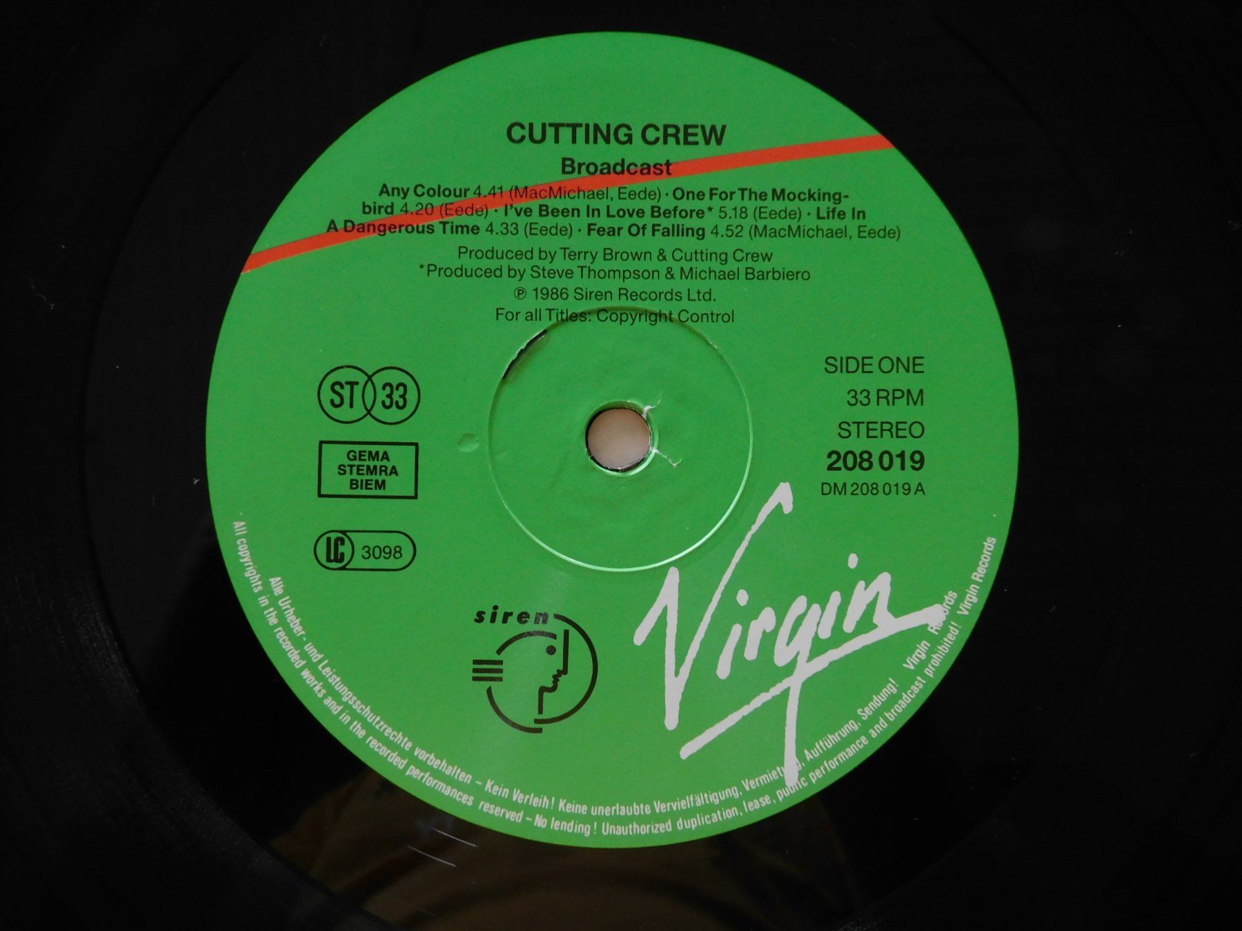 Schallplatten: Cuttin Crew - Broadcast - 1986 – Gebraucht aus Emmenbrücke von Dickens 3