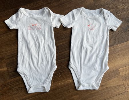 2 Body für Baby, kurzarm, mit Druckknöpfen, 86/92