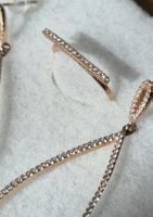 Roségoldenes Schmuckset mit Strass – Ring & Ohrringe ✨