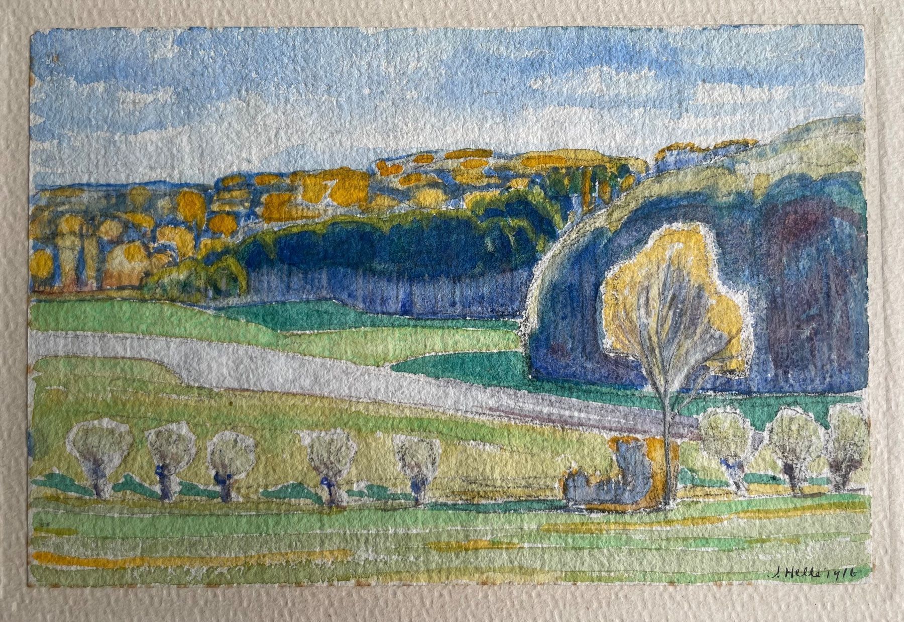 Tableaux: J. Hellé aquarelle 1916 – D'occasion à Biel/Bienne par Galaq