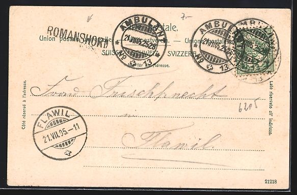 Cartoline postali: AK Romanshorn, Totalansicht, 1905 – Usato da Berlin venduto da bartko-reher 1