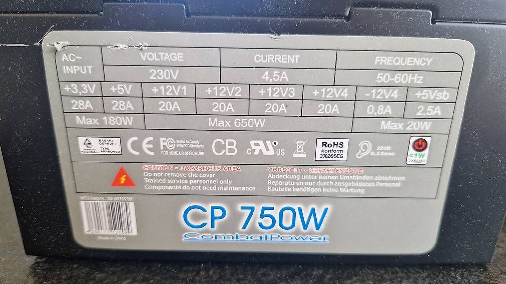 Componenti elettronici: Neues PC Netzteil - 750W – Usato da Oeschgen venduto da Osche02 3