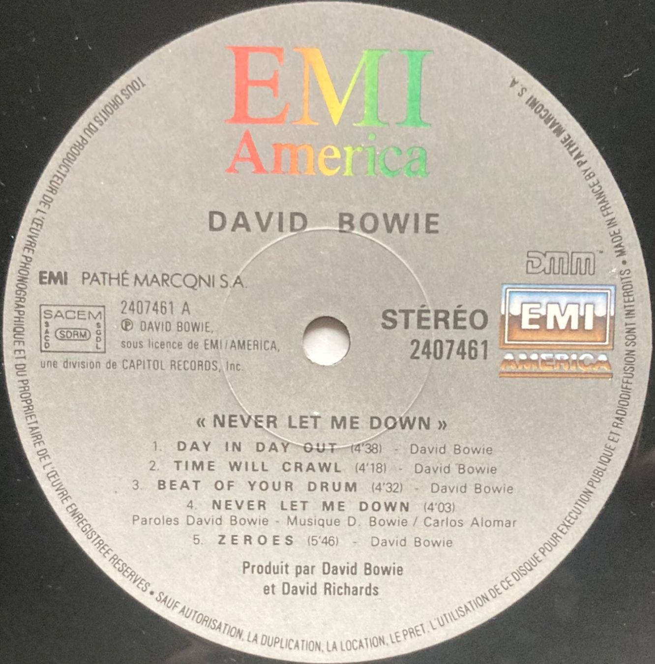 Dischi in vinile: DAVID BOWIE - NEVER LET ME DOWN – Usato da Poliez-Pittet venduto da Newtown-Records 3