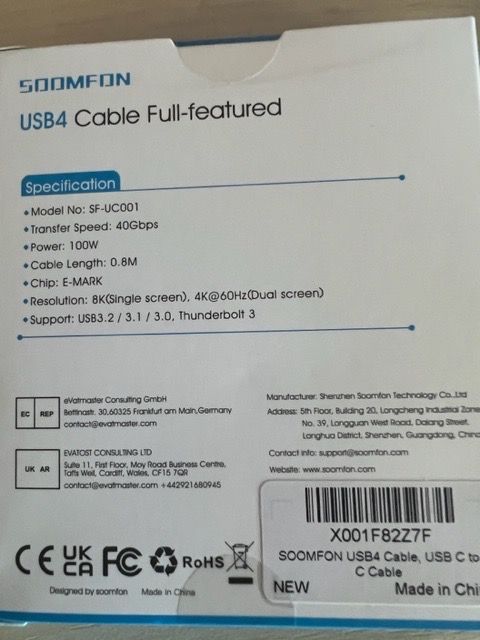 Kabel: USB4 Kabel mit vollem Funktionsumfang – Neu und originalverpackt aus Mönchaltorf von lubusc 1