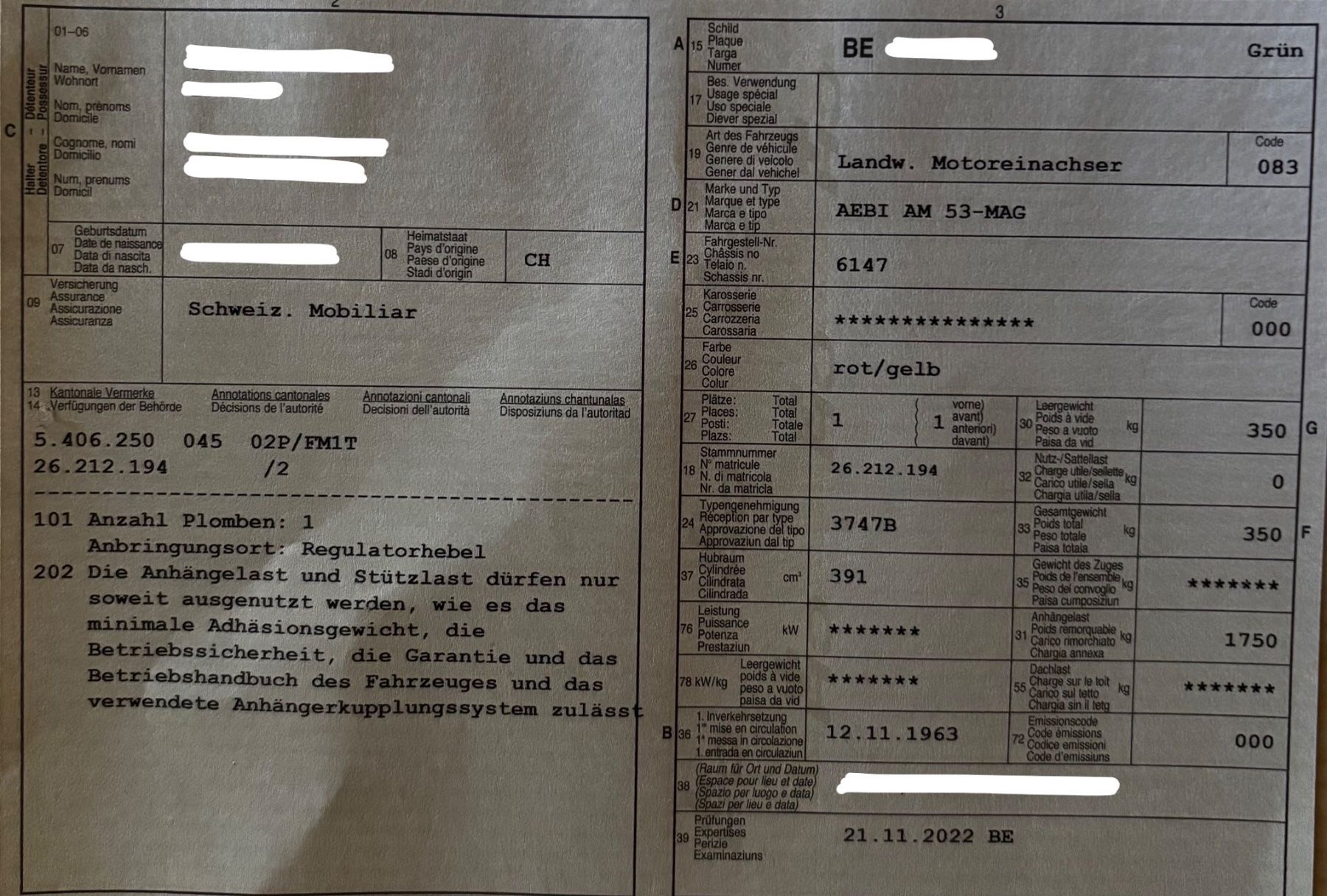 Aebi Trattori: Aebi AM 53 Einachser – Usato da Aarberg venduto da Welcome64 6