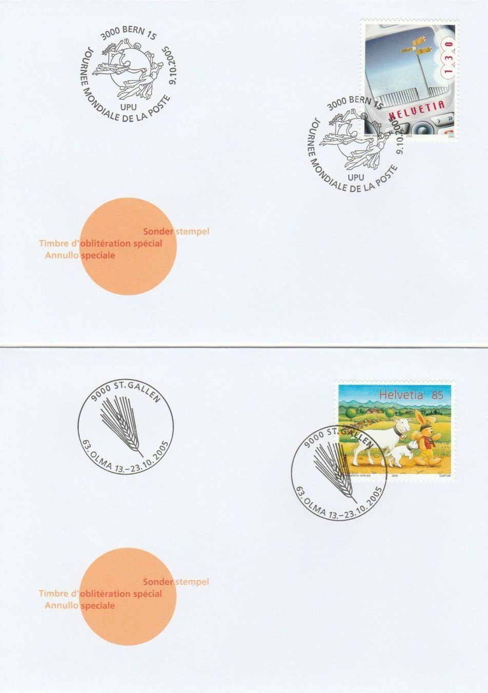 Tutti i francobolli: Sonderstempel 2005 - 14 verschiedene Belege – Usato da Eglisau venduto da vomdings 4