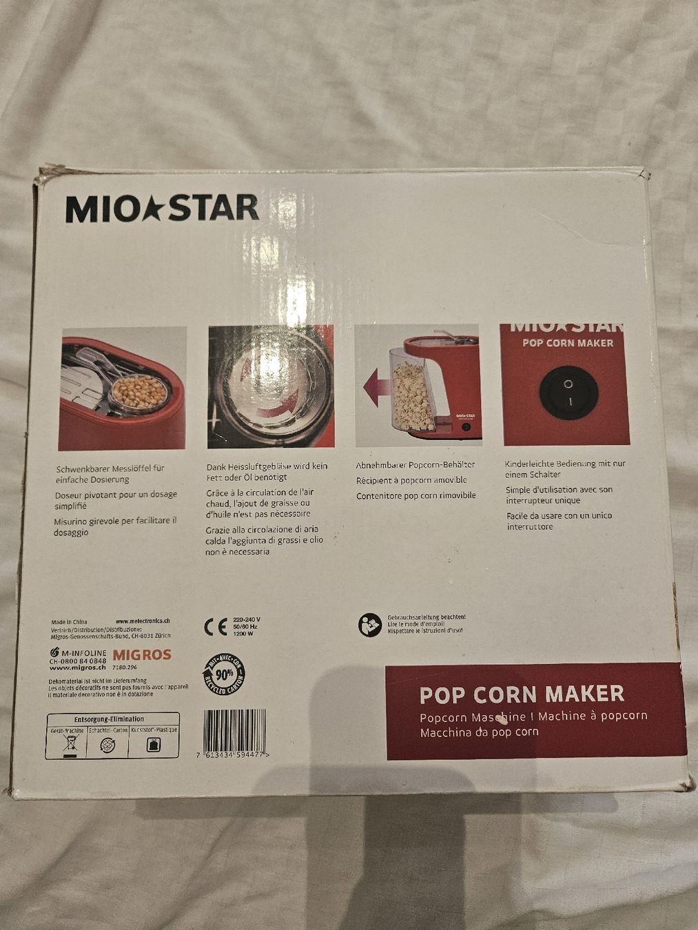 Mio Star Elettrodomestici da cucina: Machine à popcorn MioStar rouge – Usato da Thônex venduto da can.can 2