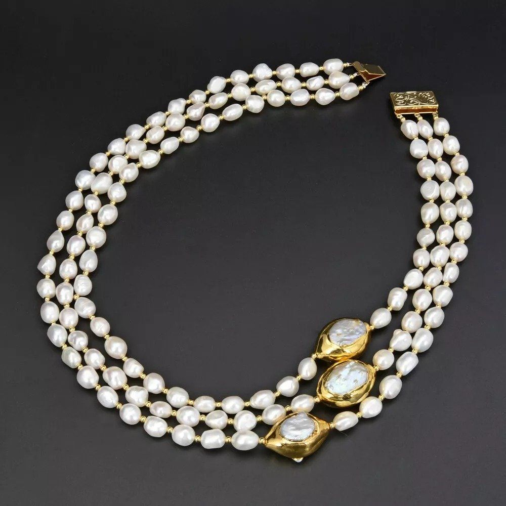 Catenine: Schön Halskette Perlen Kette Collier Perle Perlenkette Echt – Nuovo (secondo la descrizione) da Prilly venduto da ilyria73 2