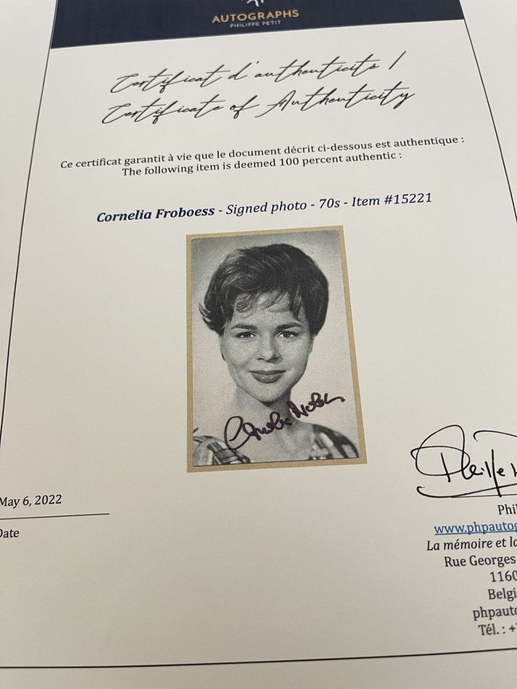Autografi: CORNELIA FROBOESS / TOP AUTOGRAMM / MIT COA – Usato da Egg b. Zürich venduto da Dbunny 1