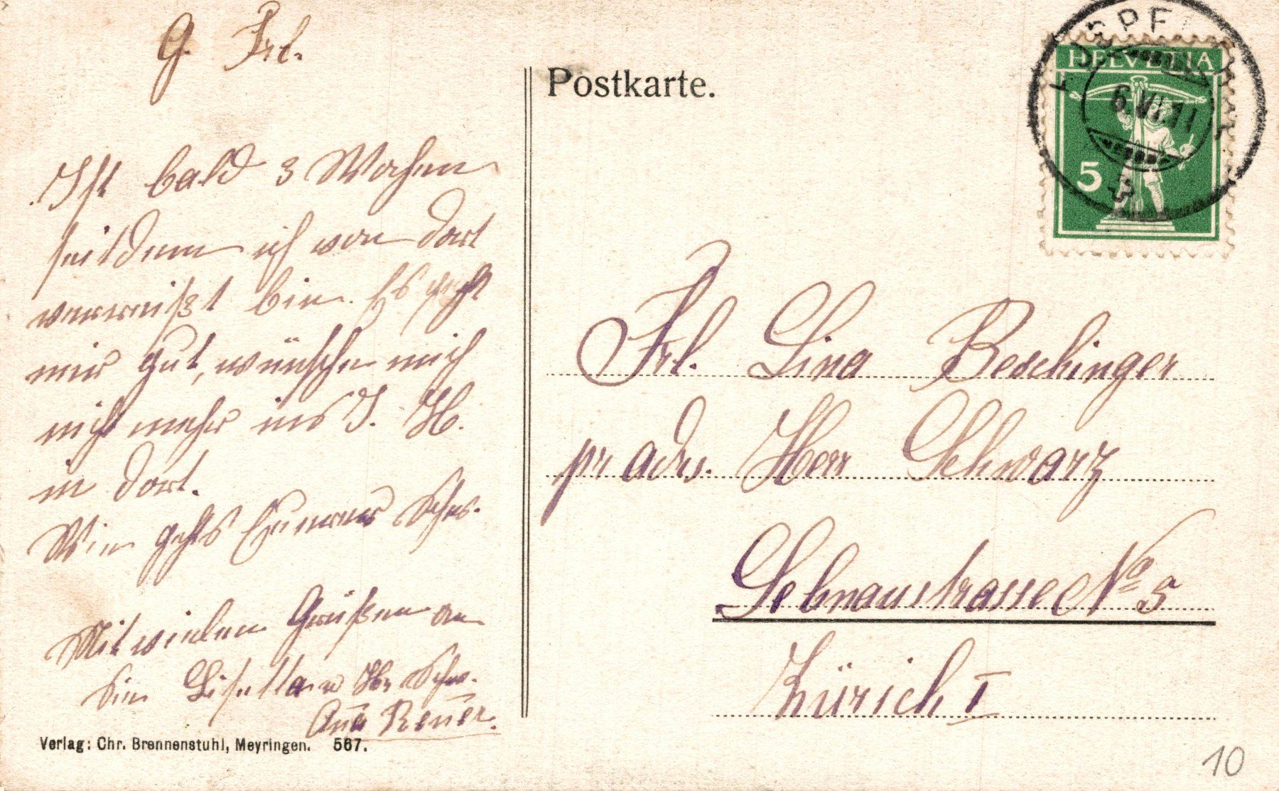 Cartoline postali: Hospenthal. Langobardenturm – Usato da Bronschhofen venduto da Astore 1