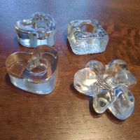 4 Kerzenhalter Glas für Stabkerzen
