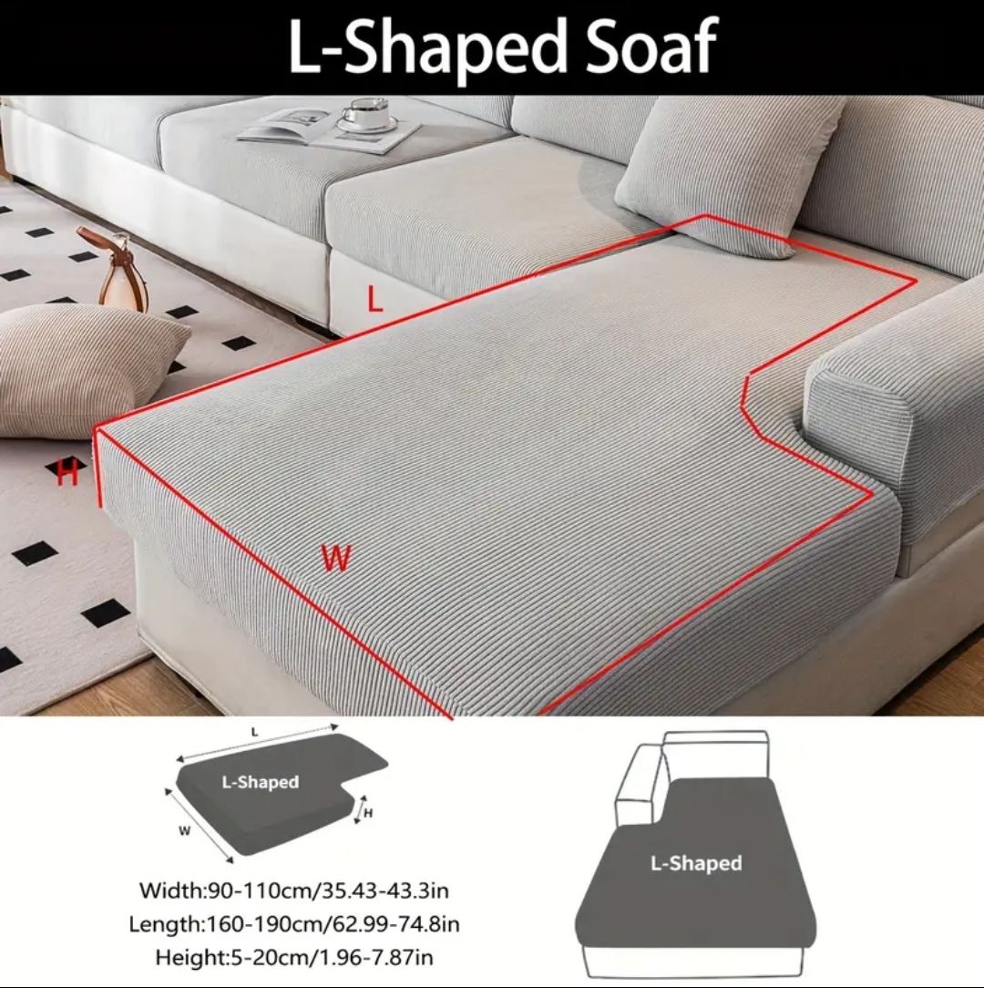 Coperte: Sofaüberzug/Schutzüberzug elastisch, neuwertig, Hellgrau, L – Nuovo (secondo la descrizione) da Luzern venduto da cryptonic79 1
