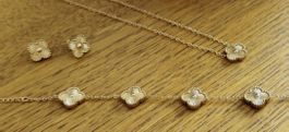 Schmuckset mit vierblättrigem Kleeblatt