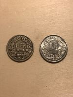 2 Münzen Fr.1.-   Silber 1908+1985