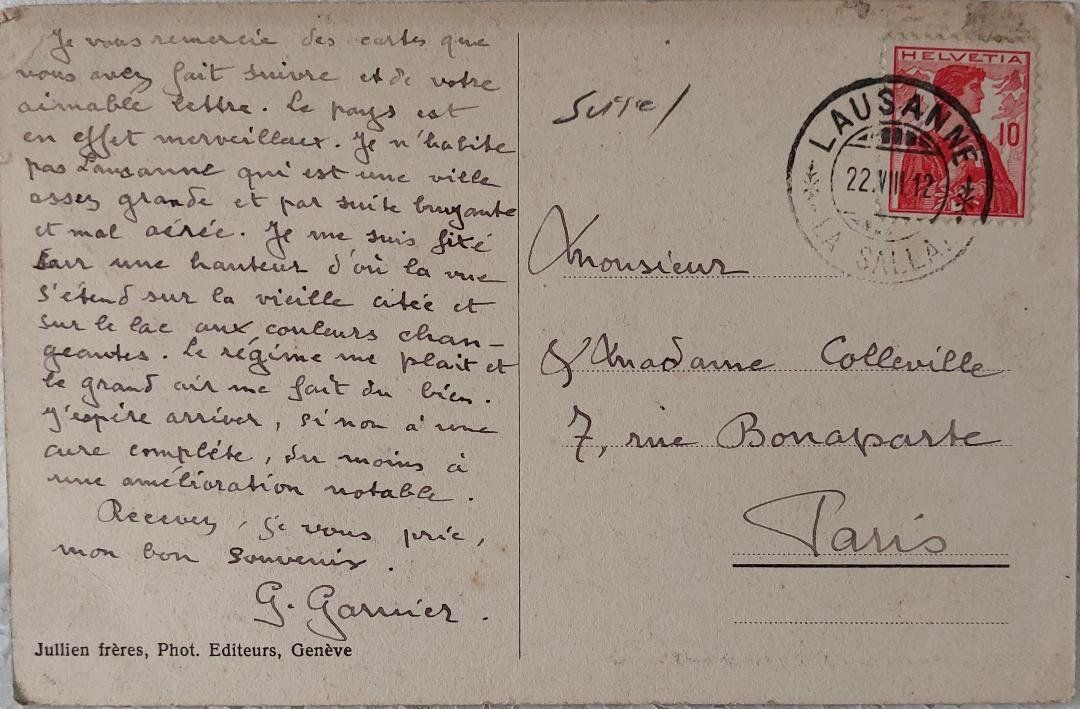 Cartoline postali: OUCHY - Le Château et les Mouettes - 1912 – Usato da Delémont venduto da Domdom1 1