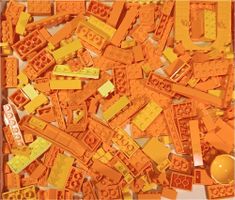 LEGO 180 Verschiedene Orange und dunkle Gelb Teile -F22