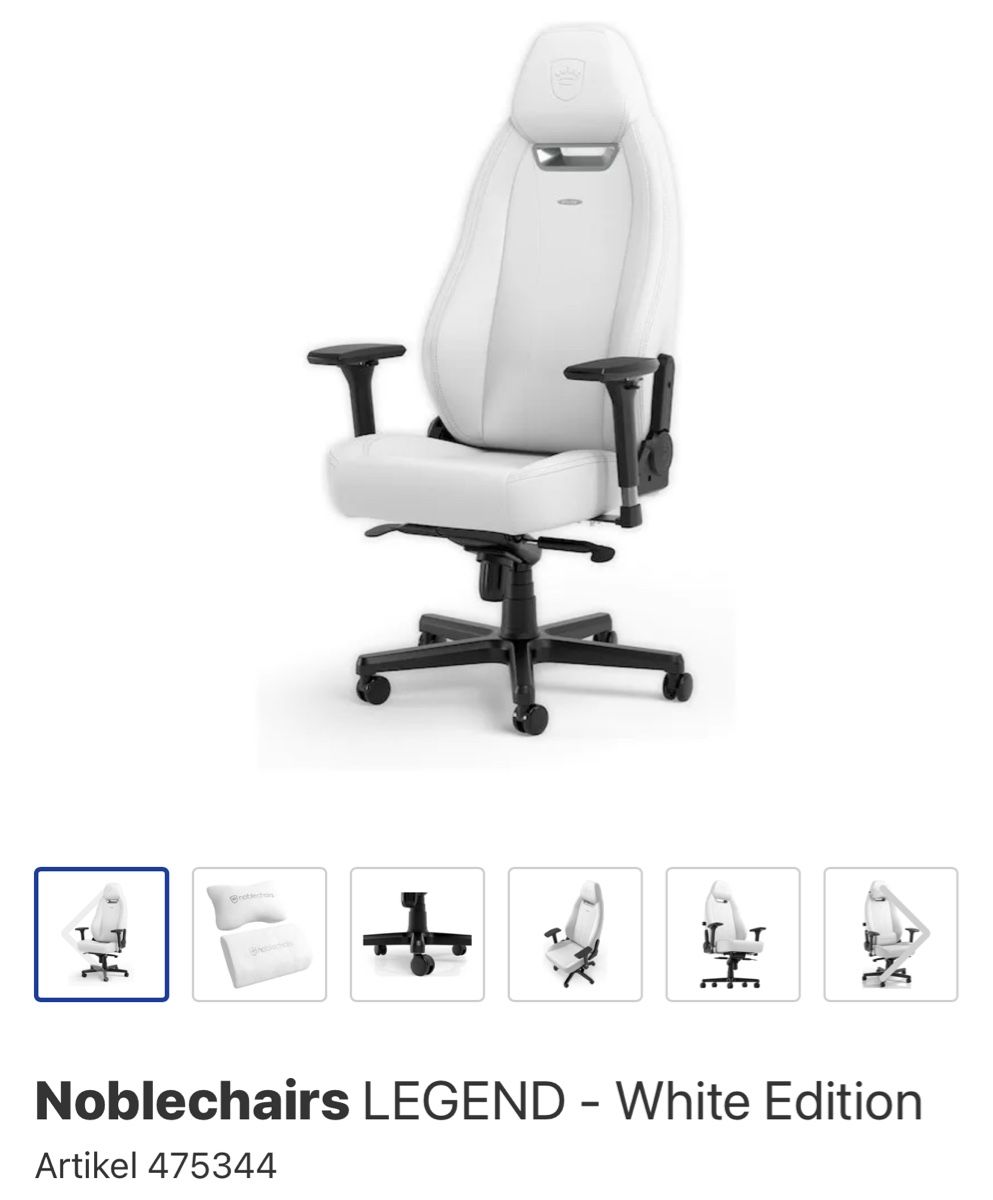 Noblechairs Sedie: noblechairs LEGEND - White Edition | NEU – Nuovo e nell'imballaggio originale da Thun venduto da Luki_07