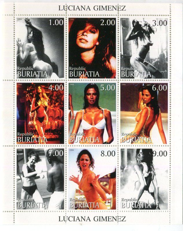 Alle Briefmarken: Block "Luciana Gimenez". Burjatien – Neu und originalverpackt aus Basel von Butsch5