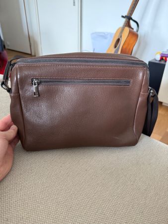 Gene Bendi Umhängetasche braun – Made in Italy – 26 x 21 x 8