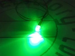 Flachkopf-LED 3mm verkabelt 12V DC, grün
