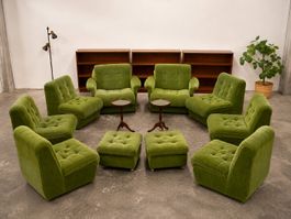 XXL Vintage Lounge 70s | 16-teilig | Olivgrüner Cord