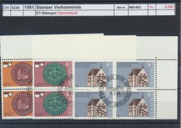 1981 "Stanser Verkommnis", Viererblock, ET - Stempel