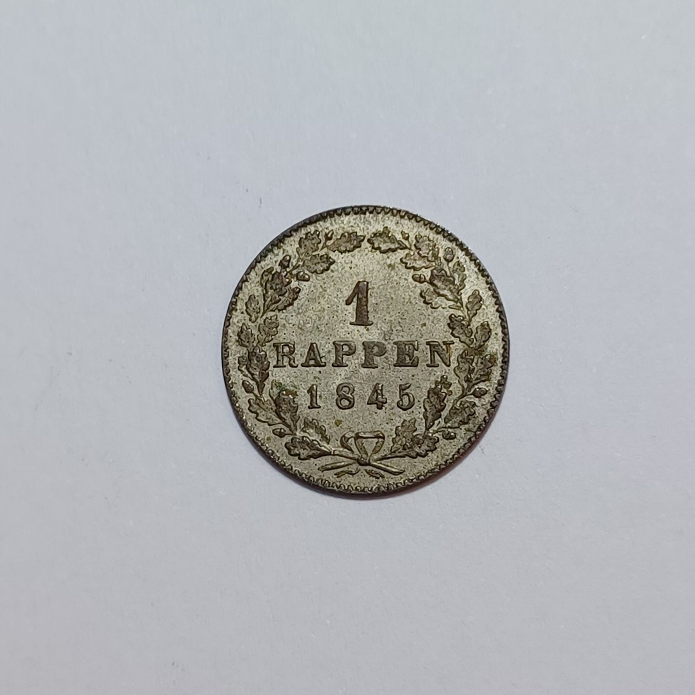 Alle Münzen: 1 Rappen 1845 Zürich – Gebraucht aus Pfäffikon ZH von Schweizer_Muenzen