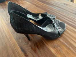 Damenschuhe Pumps schwarz Schlangenoptik Grösse 41