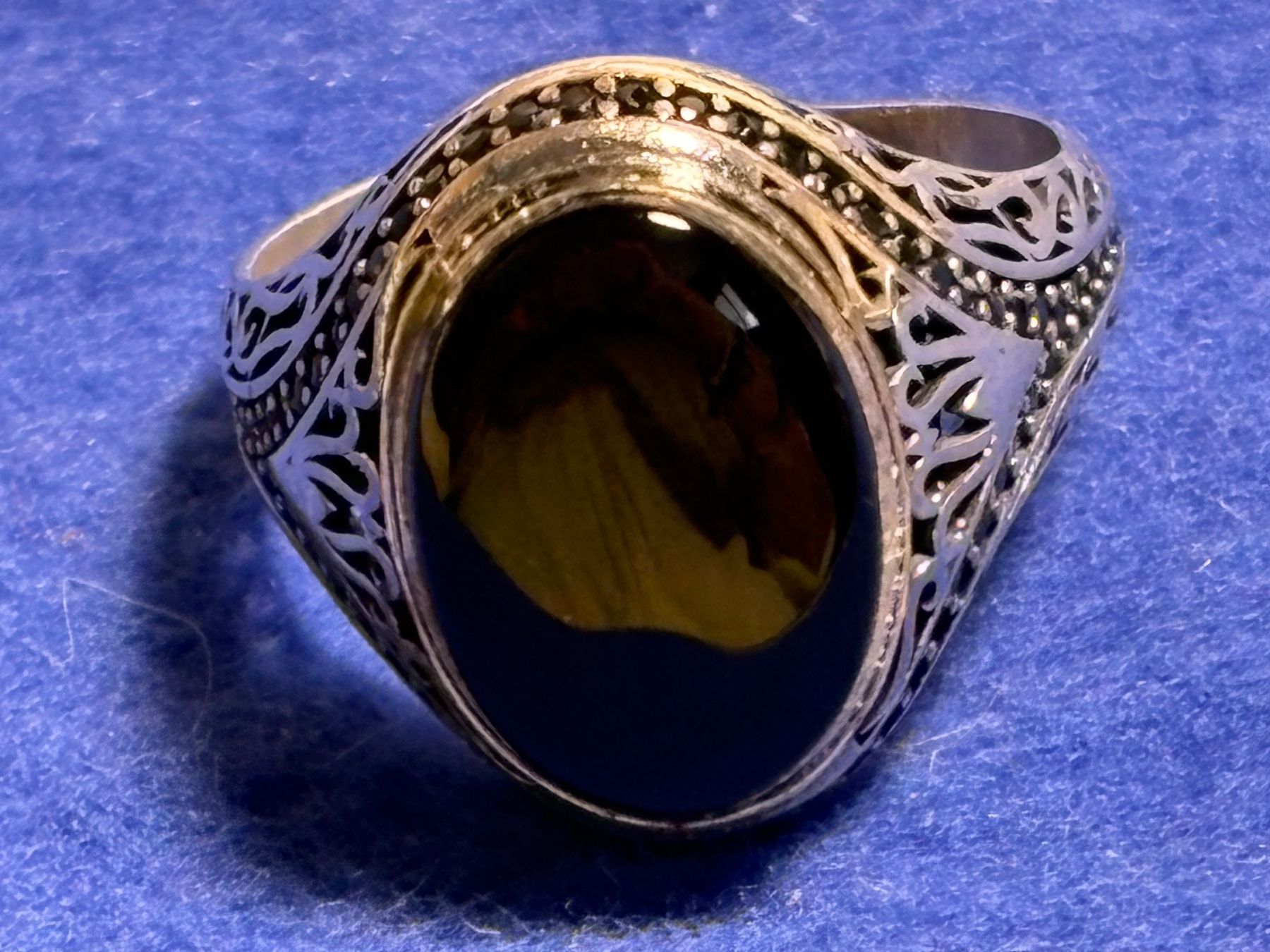 Ringe: Silberring 925, mit Onyx, Grösse 30 – Gebraucht aus St. Peterzell von verena40