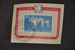 1951 LUNABA Block W32 gestempelt Ersttag