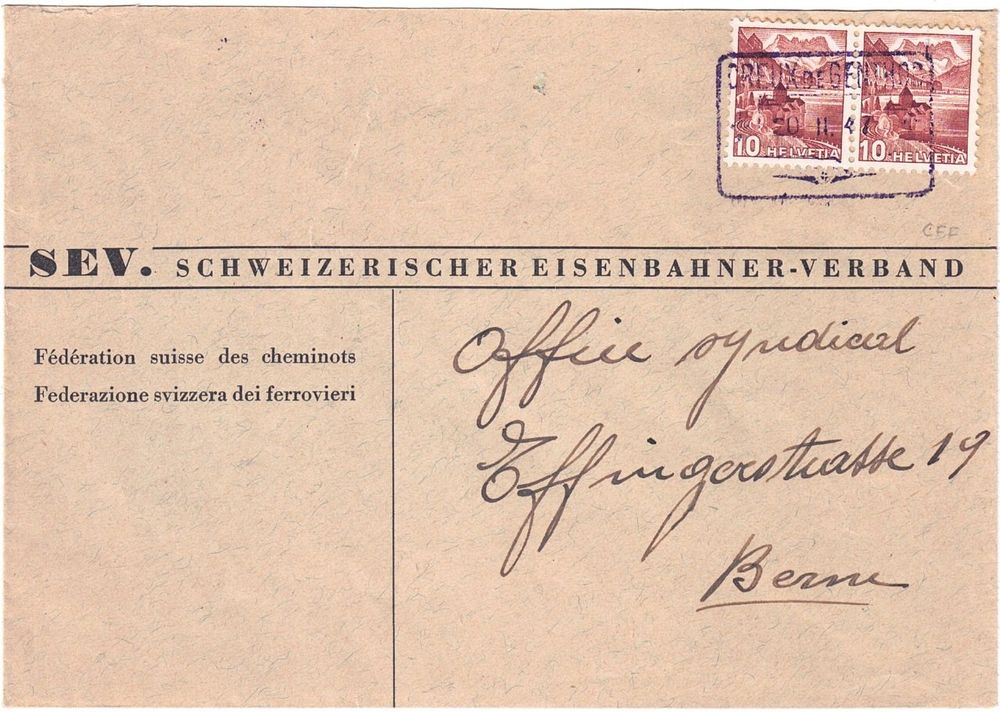 Stationsstempel CFF Creux de Genthod, 1947, | Kaufen auf Ricardo