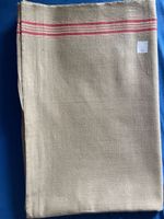 Antikes Rolltuch Leinen Mangeltuch Stoff rot 240 x 90 cm 8
