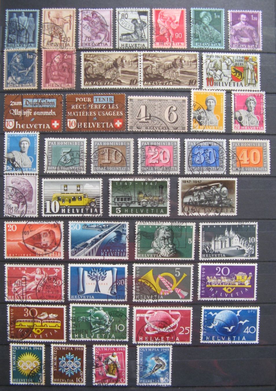 Alle Briefmarken: Lot 40er Jahre gestempelt – Gebraucht aus Frauenfeld von Interessent1