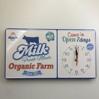Wanduhr Milch Motiv Retro Farm Since 1897 Blechschild