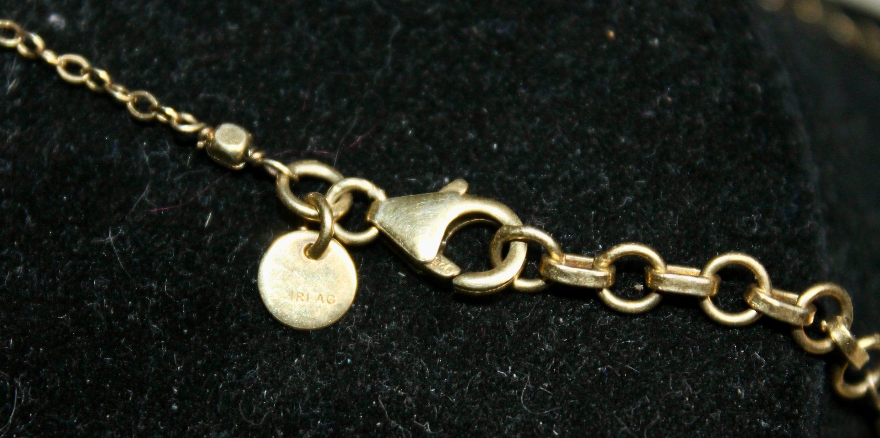 Catenine: Lange Kette, Silber vergoldet mit Onyx – Nuovo (secondo la descrizione) da Kirchlindach venduto da hekilida 3