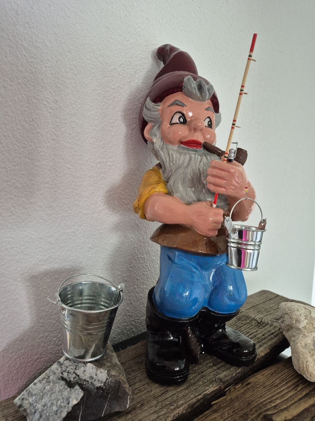 Figurines: Freundlicher Gartenzwerg Angler – D'occasion à Baar par Zwergen-Atelier4 2