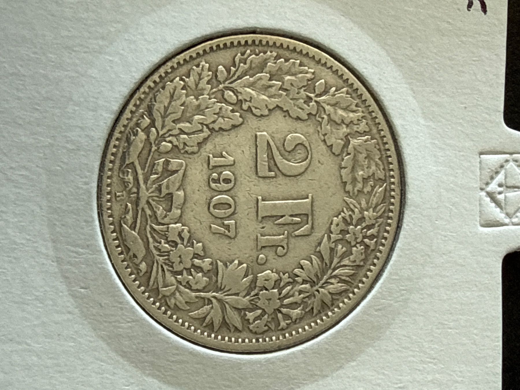 Tutti le monete: Suisse - 2 francs - 1907 - Silver Coin – Usato da Pully venduto da ta571 1