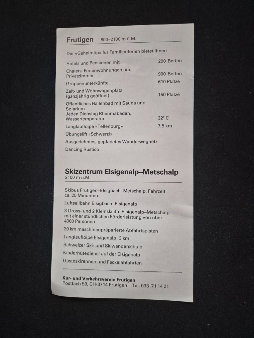 Dokumente: Skizentrum Elsigenalp Frutigen – Gebraucht aus Langendorf von zvonu161 2