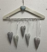 5 Stoffherzen Shabby Chic Deko Vintage Landhaus Herzanhänger