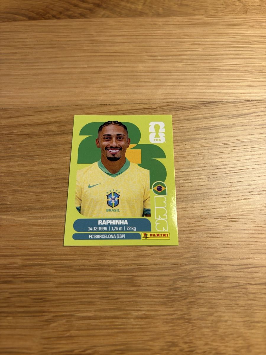Panini Carte collezionabili: WM Panini 2026 - Raphinha (BRA 19) – Nuovo (secondo la descrizione) da Olten venduto da fab_75ry