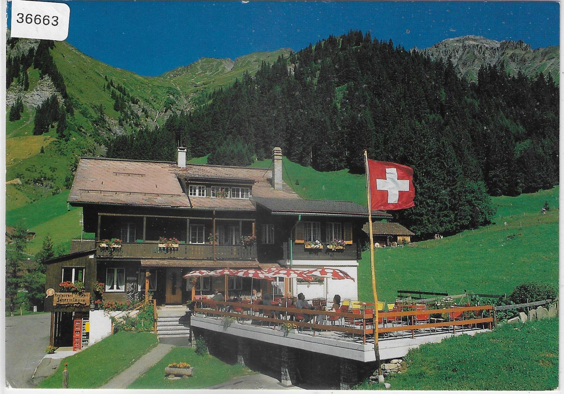 Cartoline postali: Pension-Restaurant Schermtanne - Adelboden – Usato da Ettingen venduto da Kartenplanet