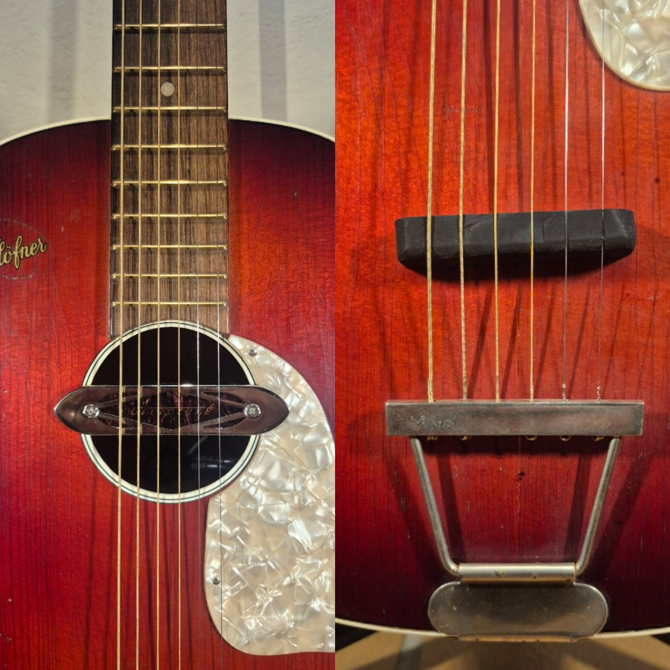 Höfner Strumenti musicali: Höfner 520 Rubber Bridge Conversion 1950s – Usato da Winterthur venduto da NorrSydGuitars 3